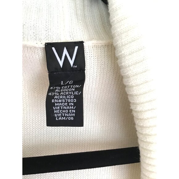 W Womens L/G Cream Open Front Cardigan Sweater With Tie Back - Picture 3 of 6